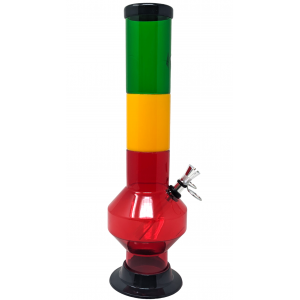 13" Acrylic Rasta Color Metal Pull Bowl Water Pipe - [AJM28]